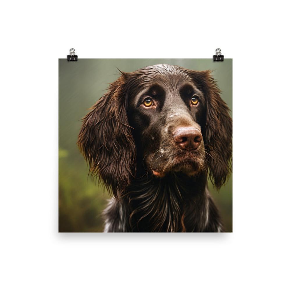 German Longhaired Pointer Rainy Day Portrait Poster - Oh Posters