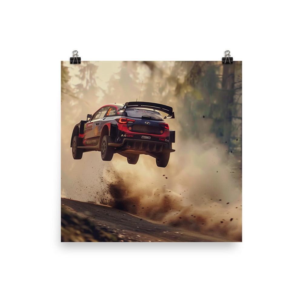 Forest Rally Jump Dynamic Motorsport Action Poster - Oh Posters