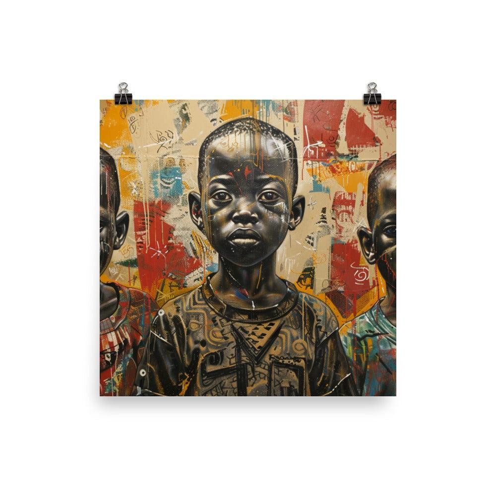 Burundi Children Portrait Urban Art Poster - Oh Posters