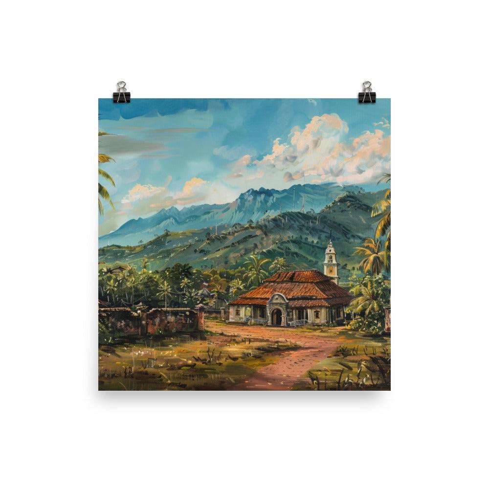 East Timor Tropical Mountain Village Painting Poster - Oh Posters