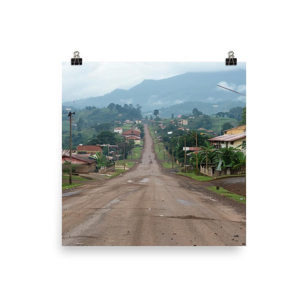 Equatorial Guinea Rainy Season Rural Road Poster - Oh Posters