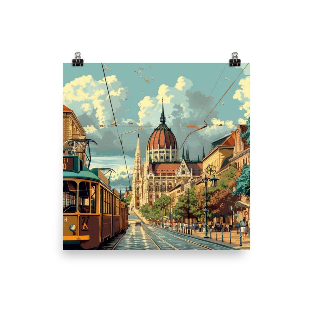 Hungary Budapest Tram Street Art Poster - Oh Posters