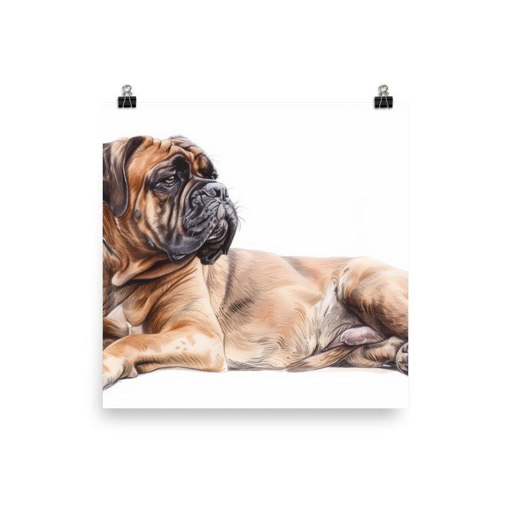 Bullmastiff Sketch Style Drawing Poster - Oh Posters