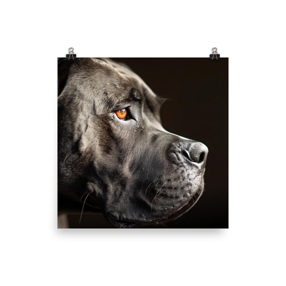 Cane Corso Side Profile in Shadow Portrait Poster - Oh Posters