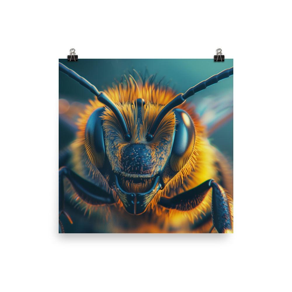 Macro Honeybee Closeup Detailed Insect Photography Poster - Oh Posters