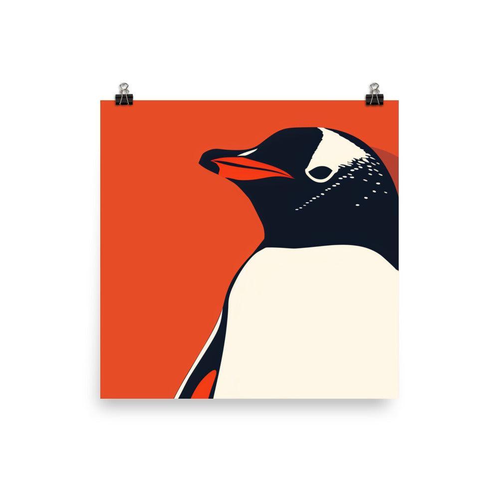 Gentoo Penguin Minimalist Pop Art Illustration Poster - Oh Posters