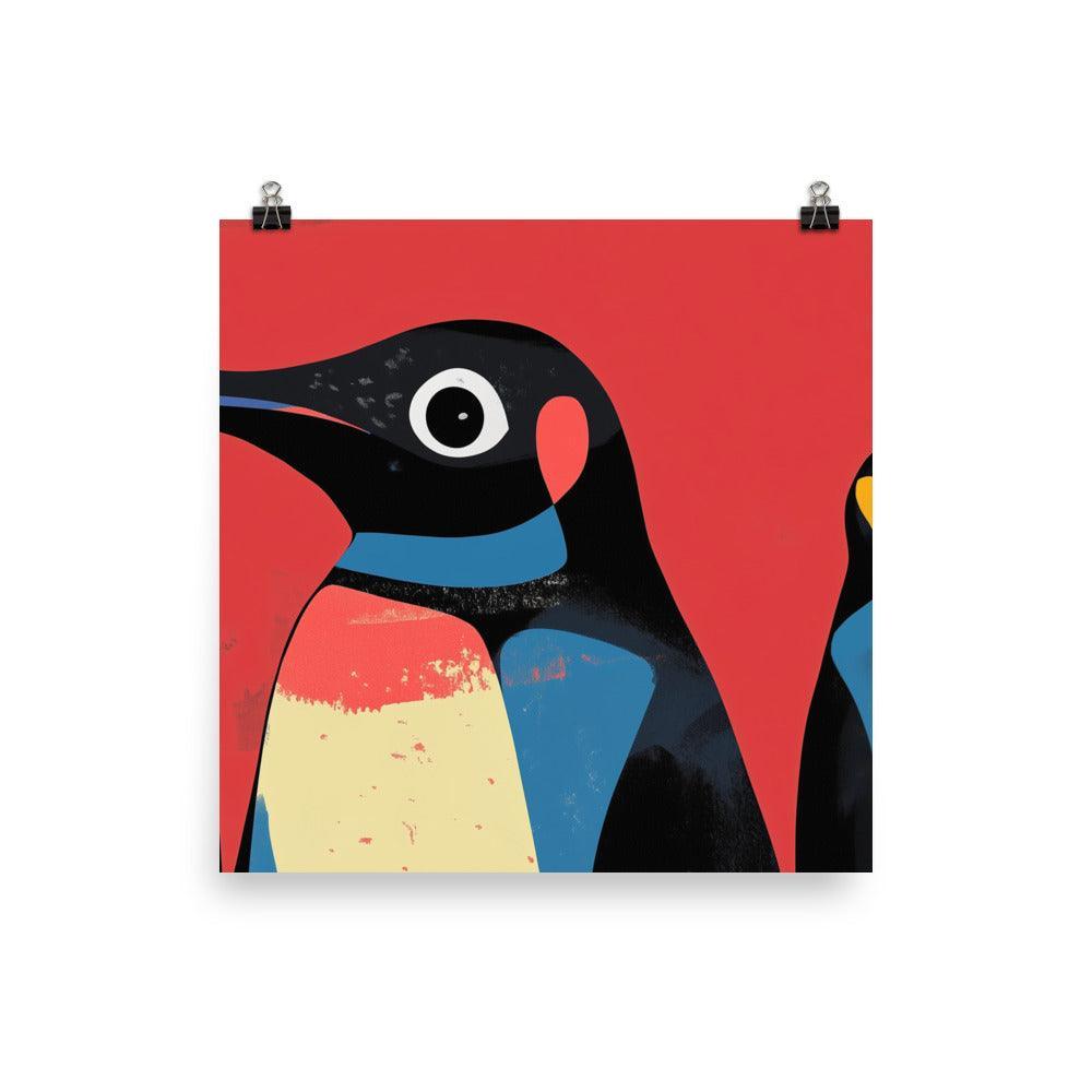 Colorful Penguin Trio Modern Pop Art Design Poster - Oh Posters