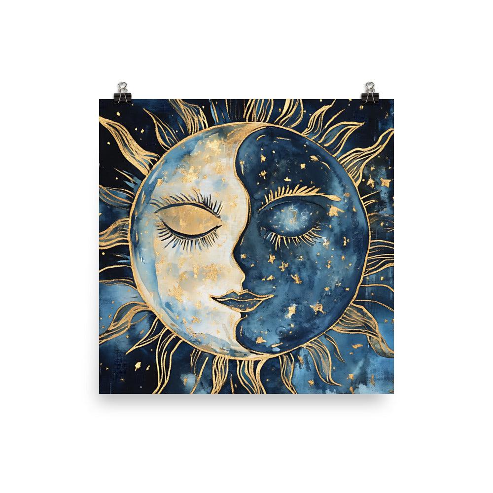 Celestial Sun and Moon Boho Magic Poster - Oh Posters