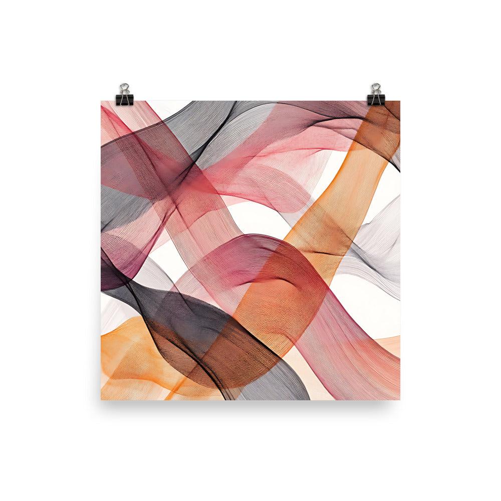 Boho Abstract Waves in Earthy Tones Poster - Oh Posters