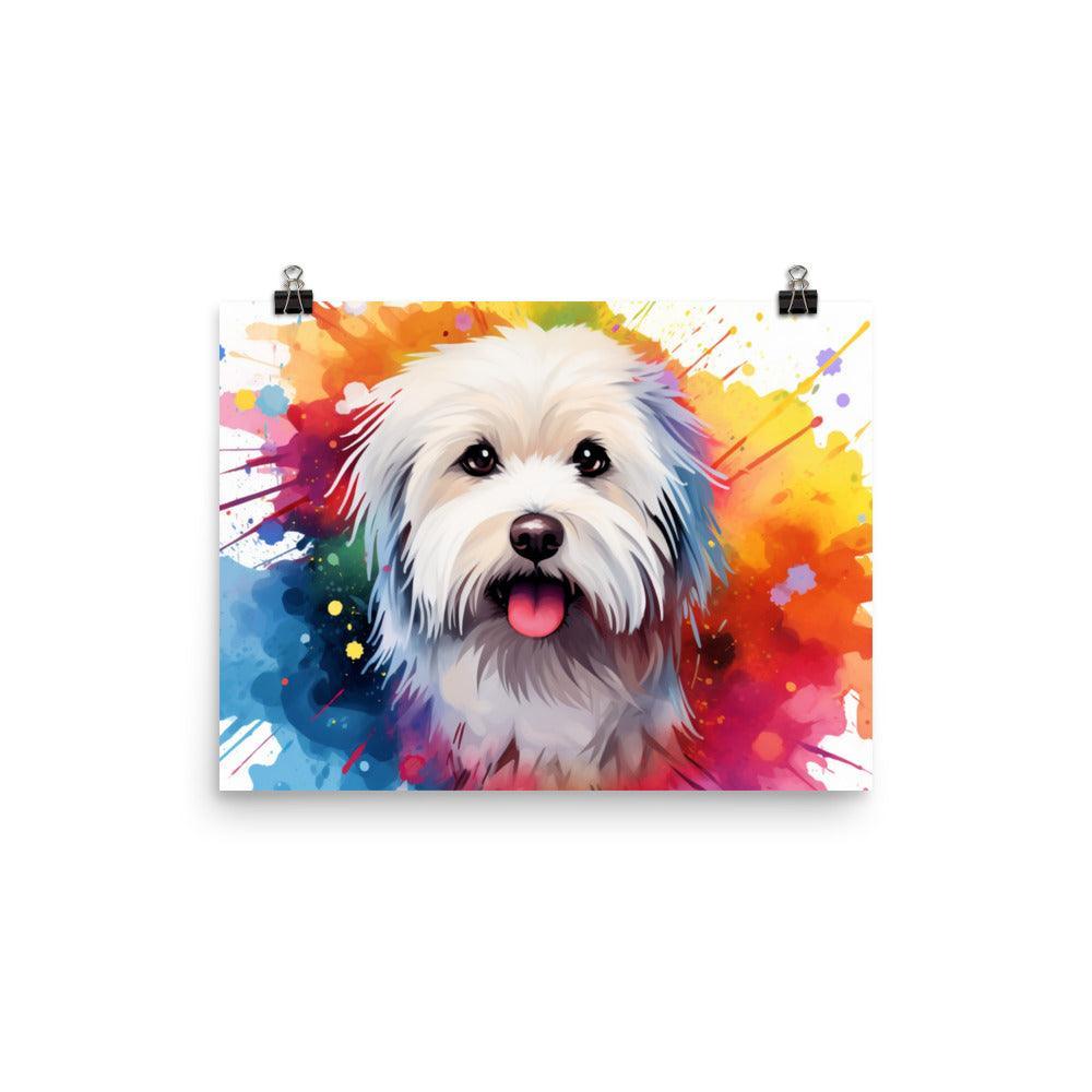 Coton De Tulear Radiant Watercolor Splatter Art Poster - Oh Posters