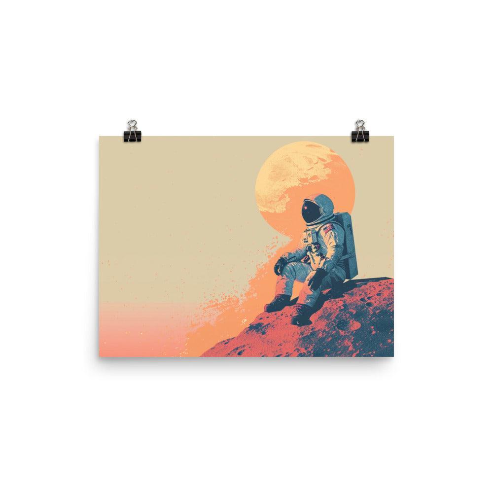 Cosmic Explorer Contemplation Space Travel Digital Art Poster - Oh Posters