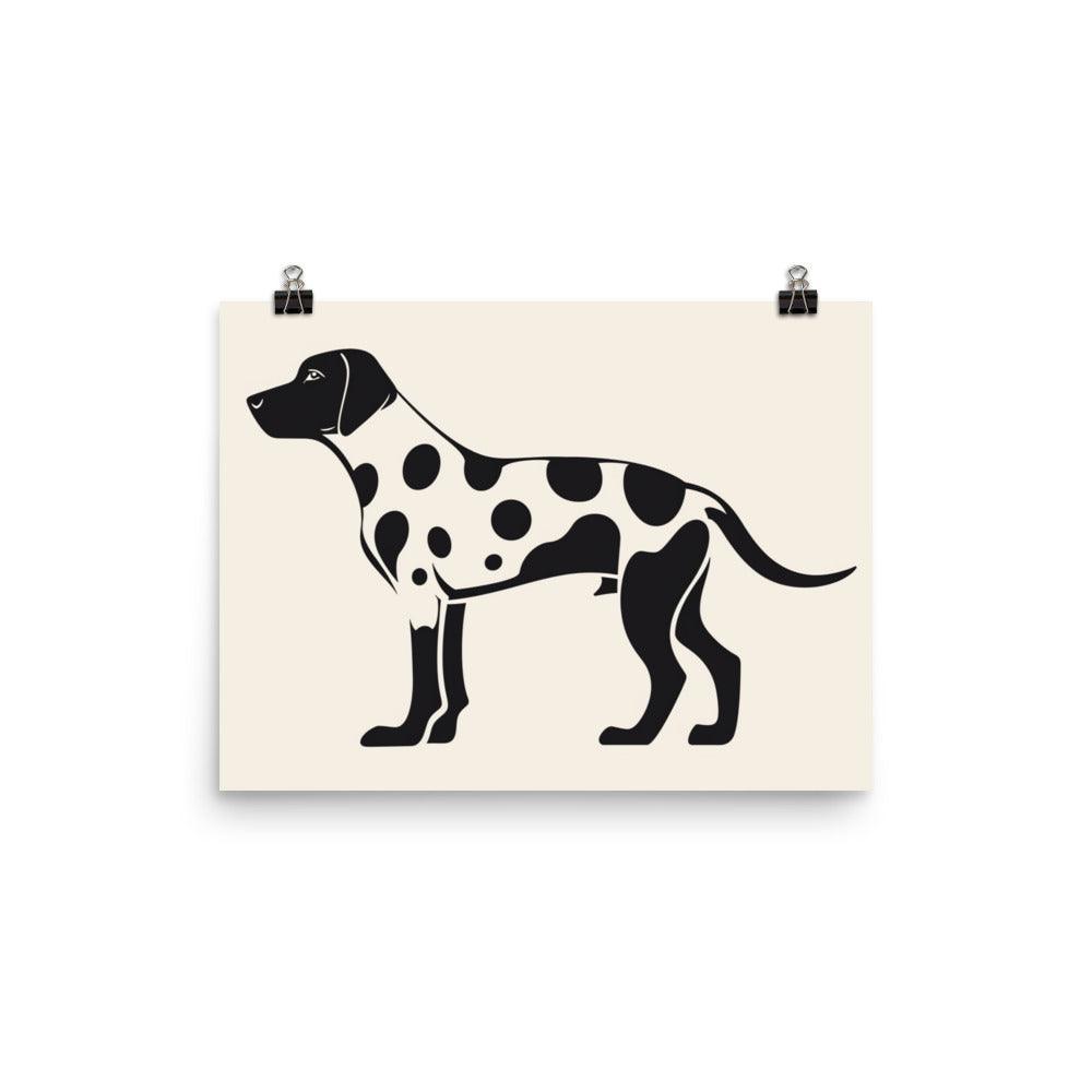 Dalmatian Silhouette Modern Art Black and White Animal Poster - Oh Posters