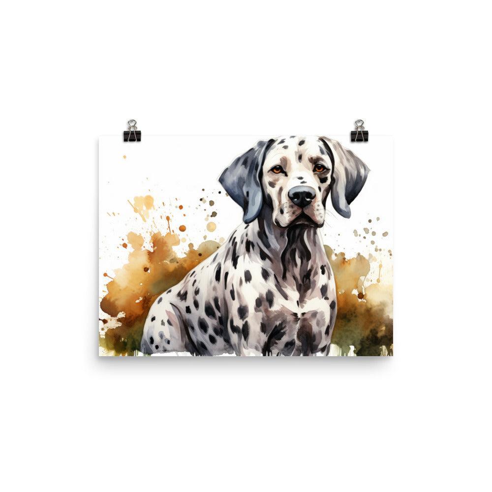 Dalmatian Splatter Paint Effect Dog Illustration Poster - Oh Posters