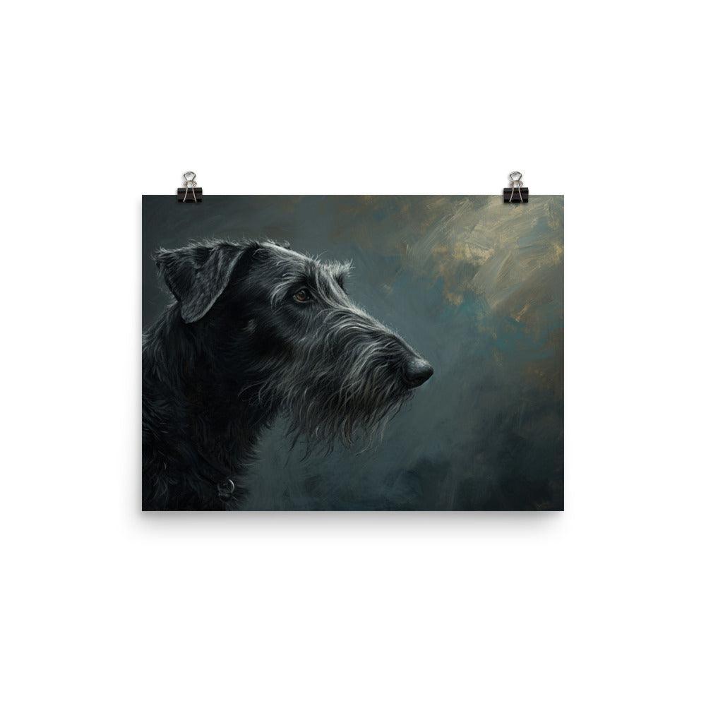 Deerhound Detailed Portrait in Moody Tones Poster - Oh Posters