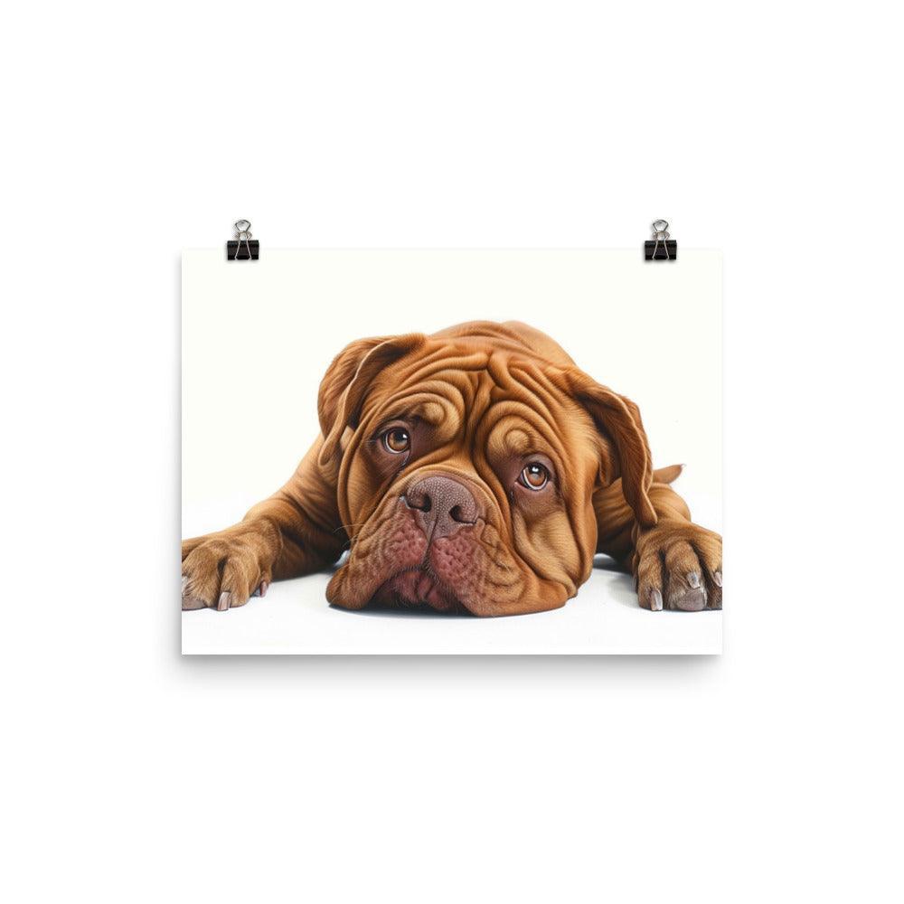 Dogue de Bordeaux Lying Down Realistic Artwork Poster - Oh Posters