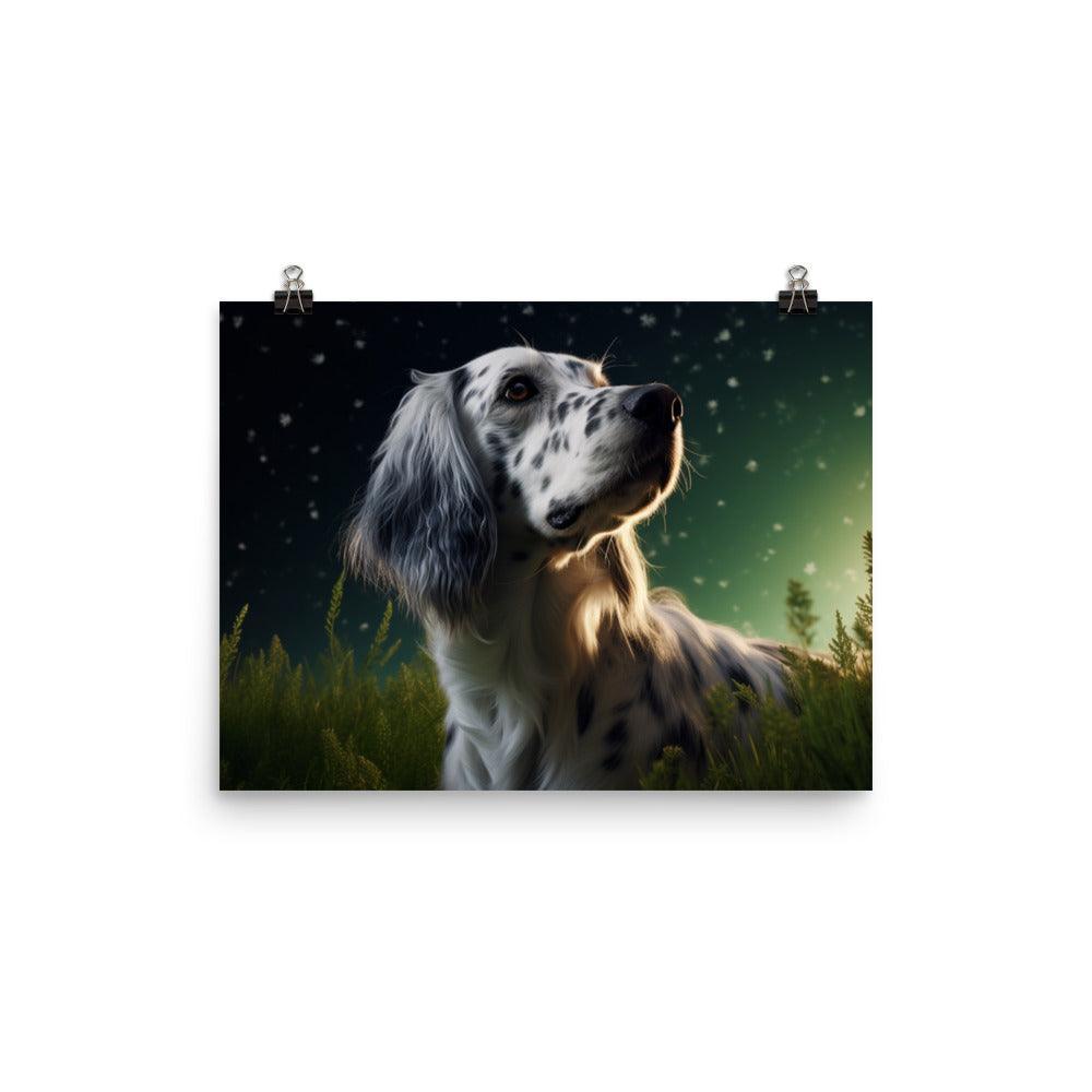 English Setter Twilight Gaze Nature-Inspired Digital Art Poster - Oh Posters