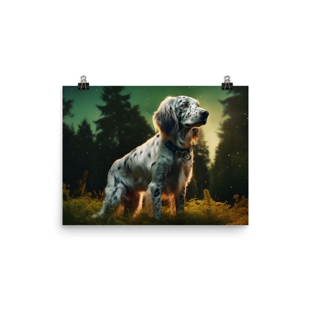 English Setter Forest Majesty Realistic Digital Painting Poster - Oh Posters