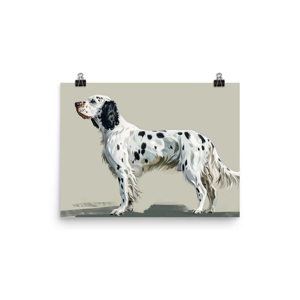 English Setter Classic Pose Minimalist Art Poster - Oh Posters