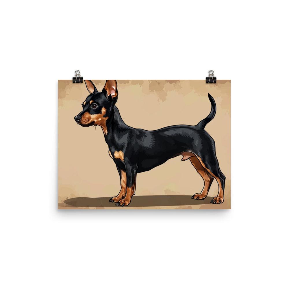 Vintage Style English Toy Terrier Illustrated Poster - Oh Posters