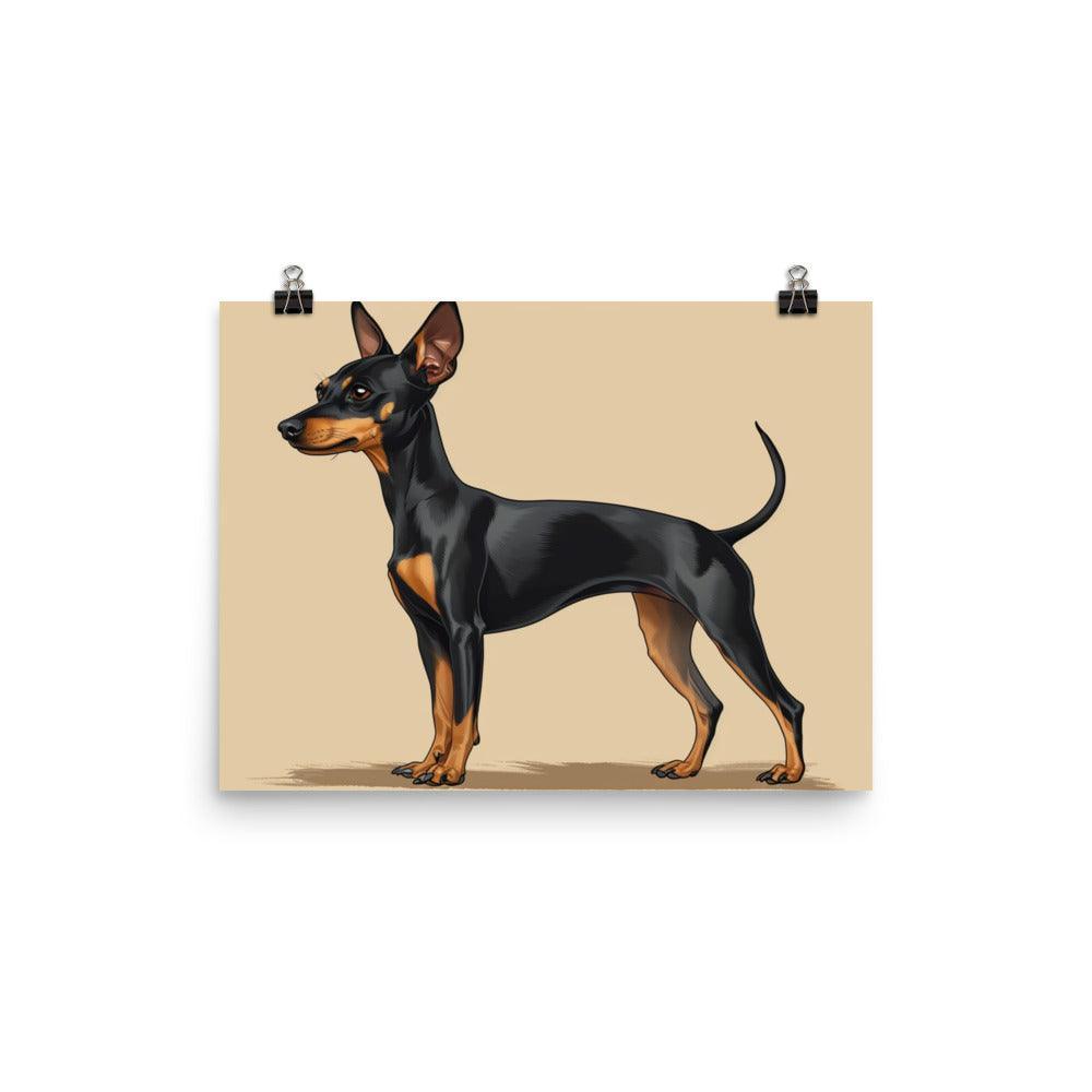 Classic English Toy Terrier Drawing on Beige Poster - Oh Posters