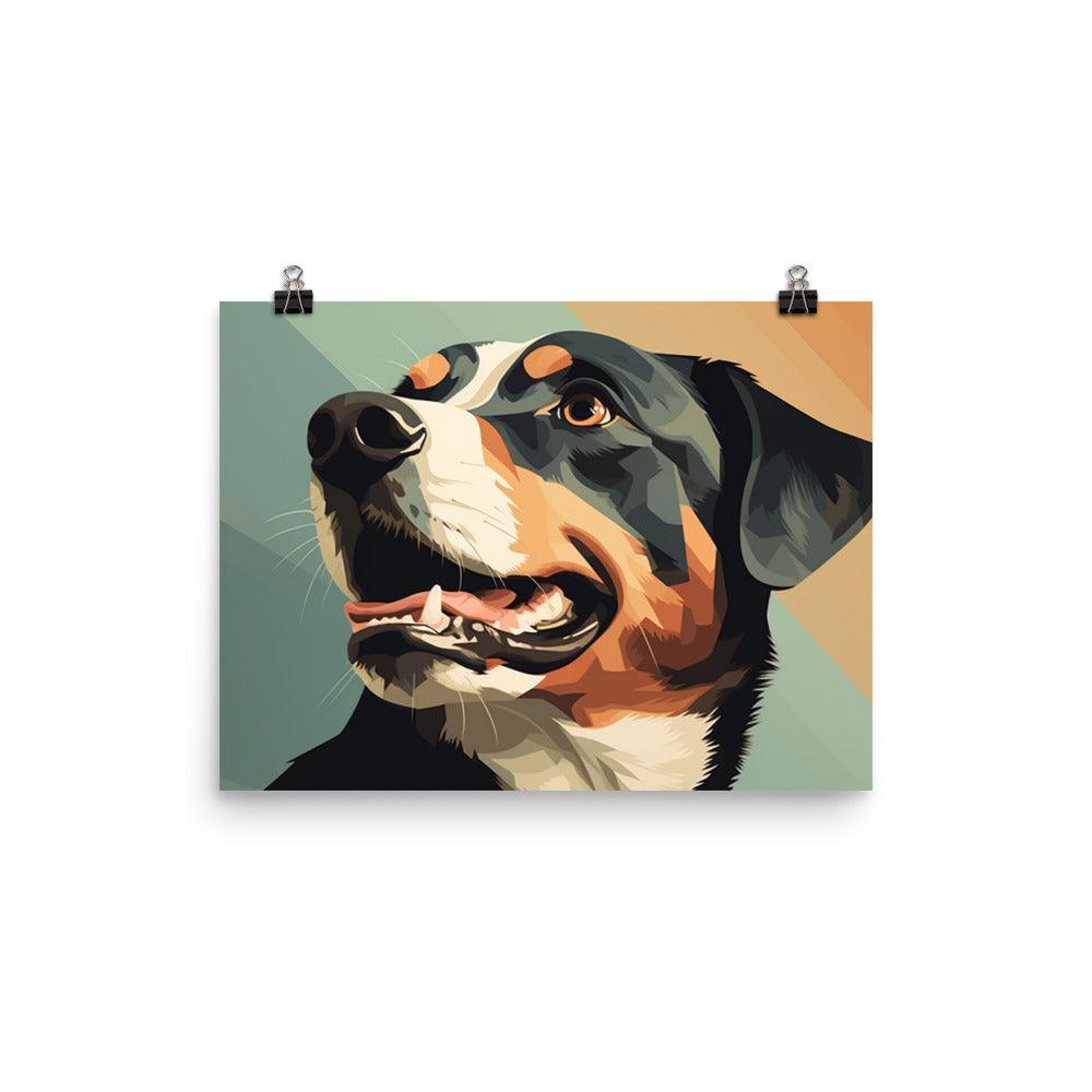 Entlebucher Mountain Dog Modern Geometric Art Poster - Oh Posters