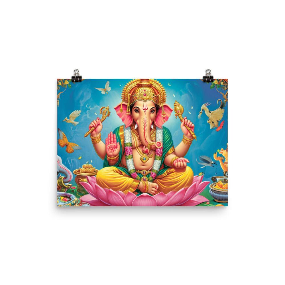 Ganesha Vibrant Mythological Artwork Poster - Oh Posters