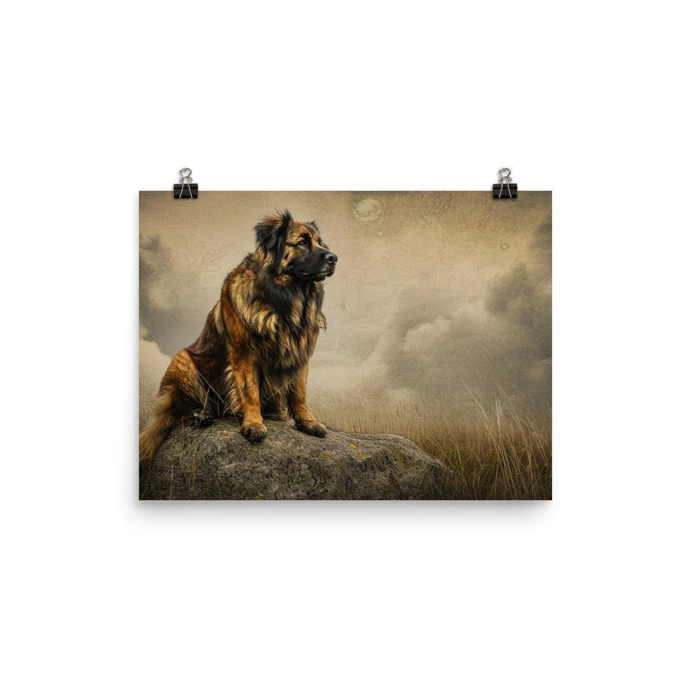 Estrela Mountain Dog Vintage Style Rock Perch Poster - Oh Posters