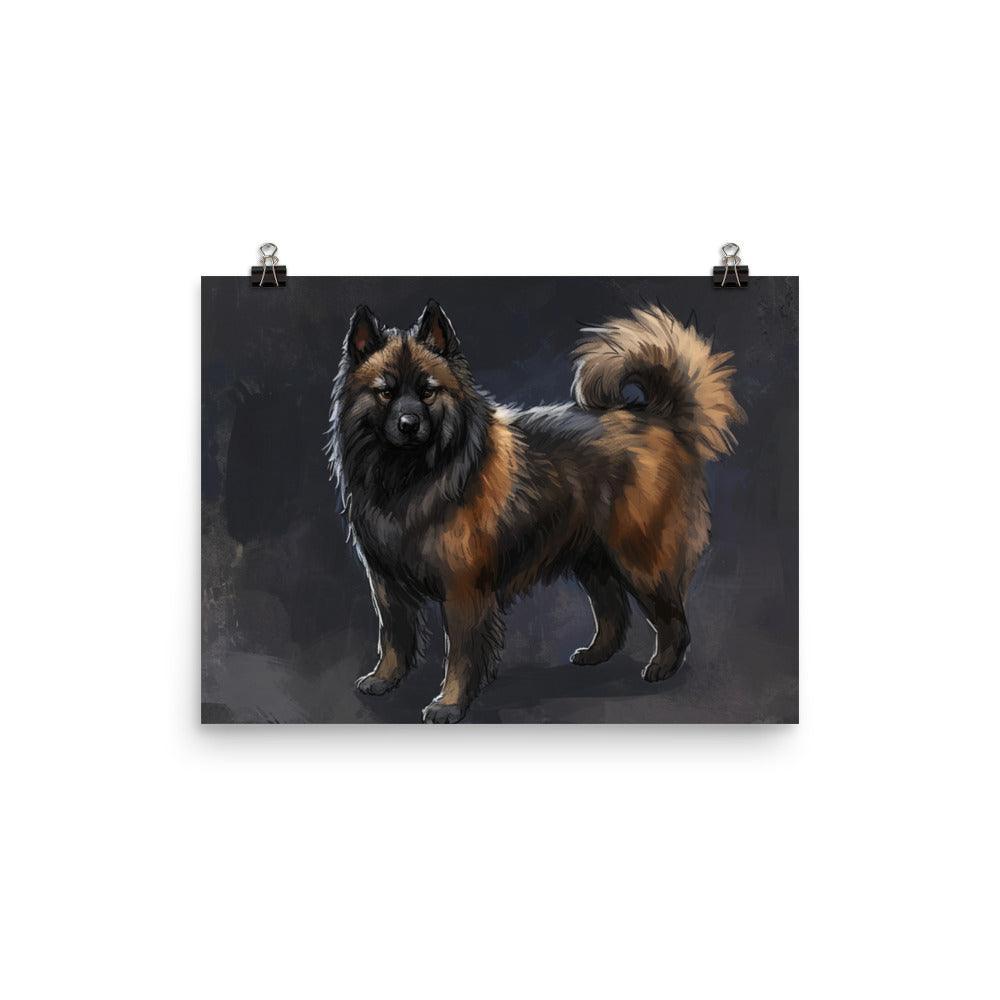 Eurasier Dog in Profile Digital Painting Poster - Oh Posters