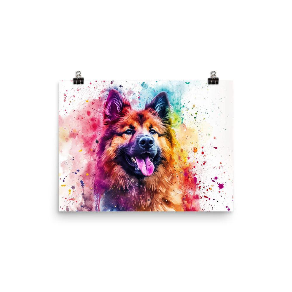 Vibrant Watercolor Eurasier Dog Artistic Poster - Oh Posters