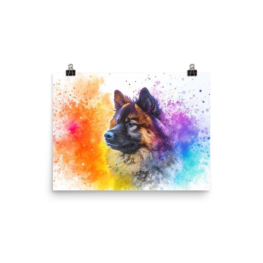 Colorful Abstract Eurasier Dog Digital Art Poster - Oh Posters