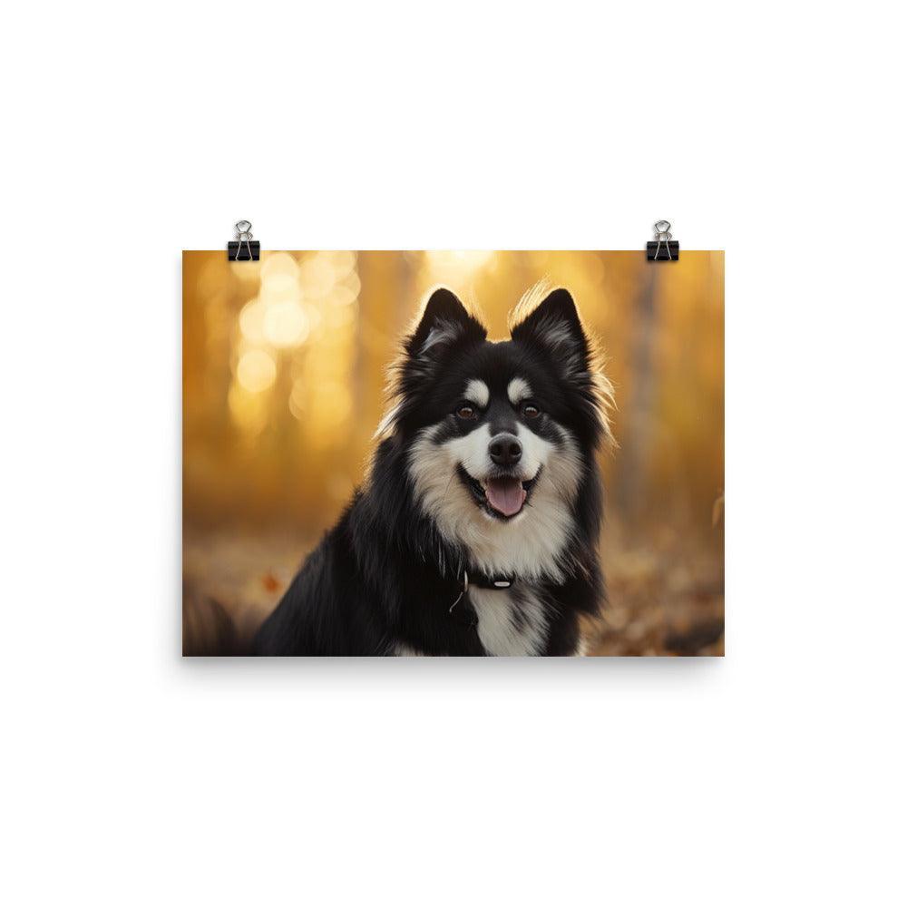 Finnish Lapphund Golden Forest Glow Poster - Oh Posters