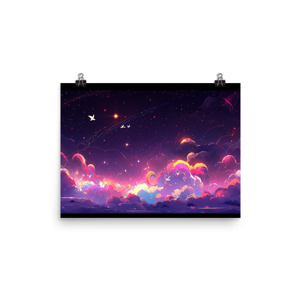 Dreamy Cosmic Dusk Scenery Digital Art Poster - Oh Posters