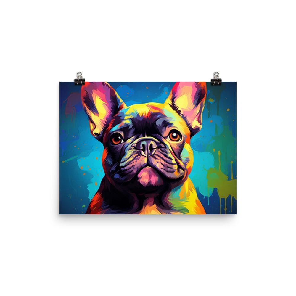 French Bulldog Vibrant Pop Art Style Poster - Oh Posters