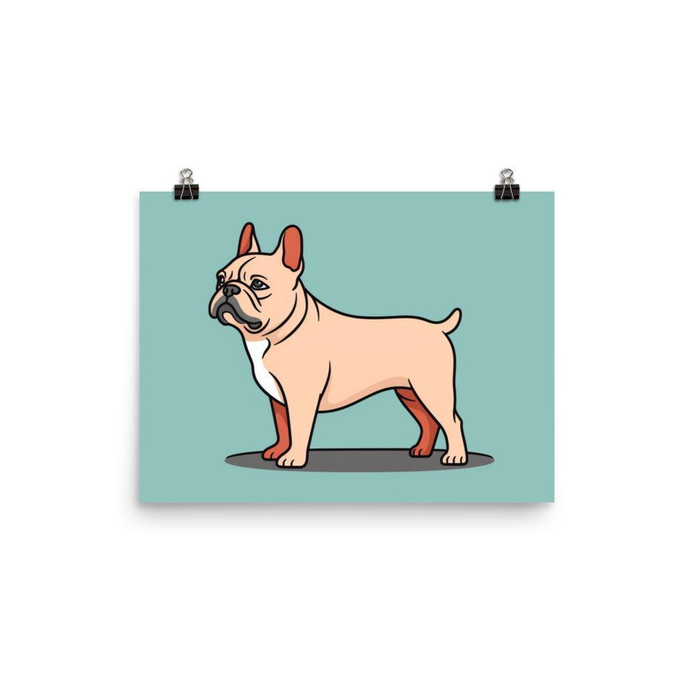 French Bulldog Cartoon Illustration Cute Poster - Oh Posters