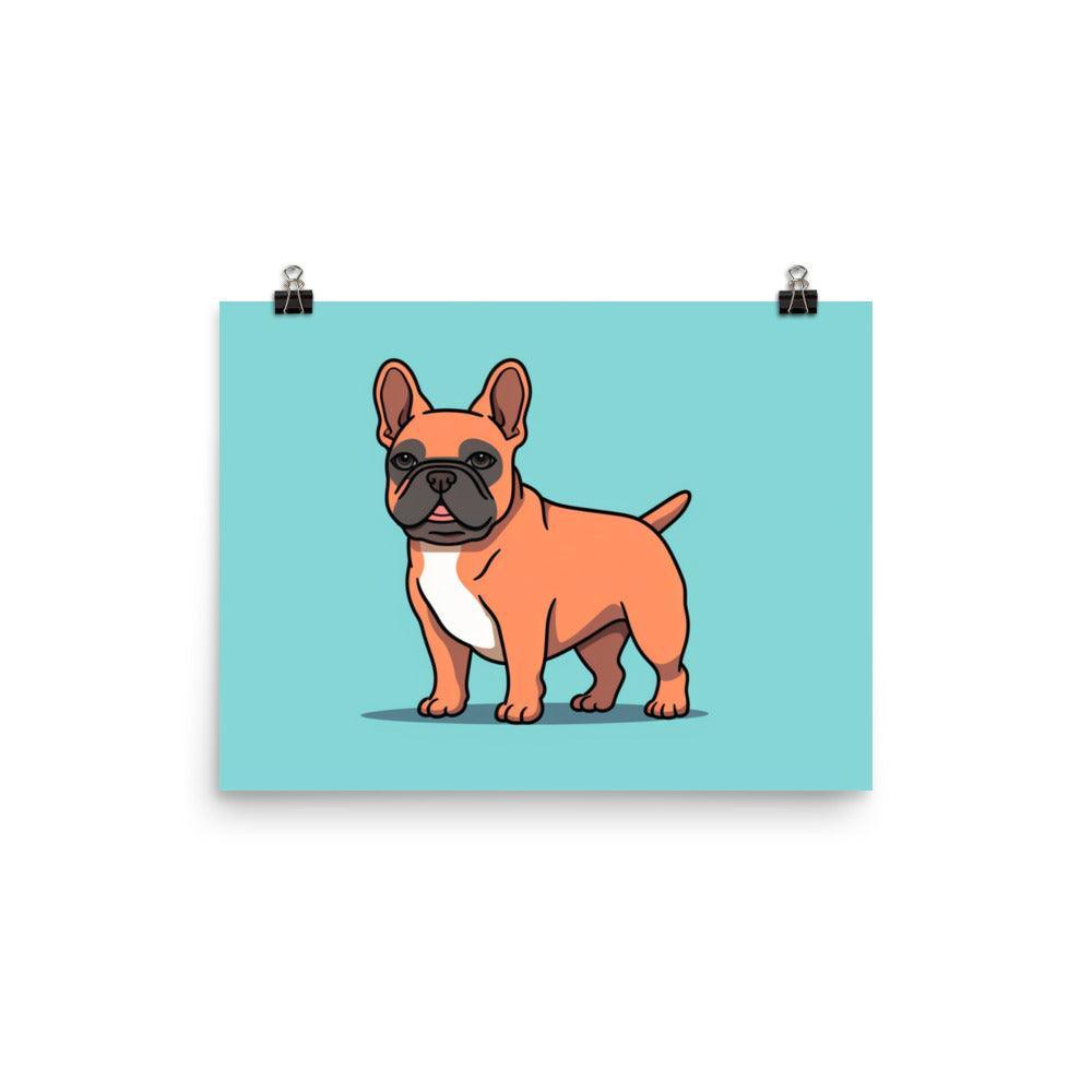 French Bulldog Pastel Cartoon Style Poster - Oh Posters