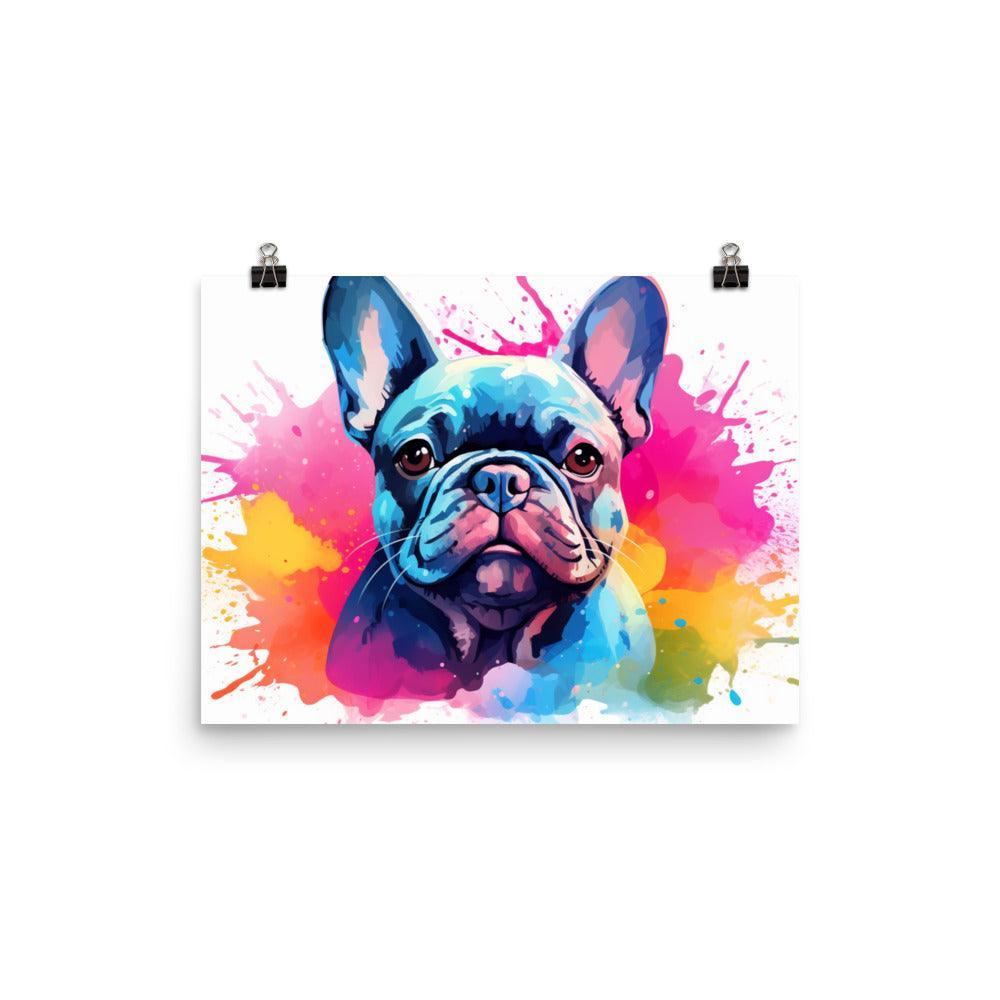 Colorful French Bulldog Pop Art Splash Poster - Oh Posters