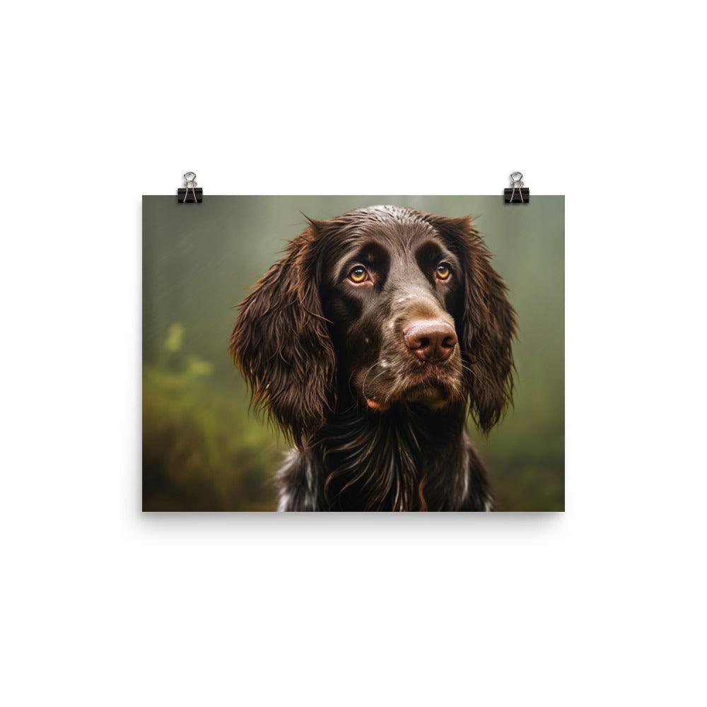 German Longhaired Pointer Rainy Day Portrait Poster - Oh Posters