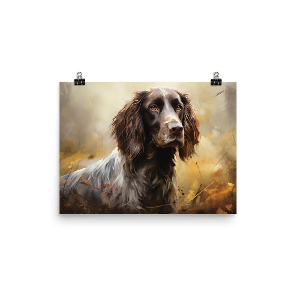 German Longhaired Pointer Autumn Elegance Art Poster - Oh Posters