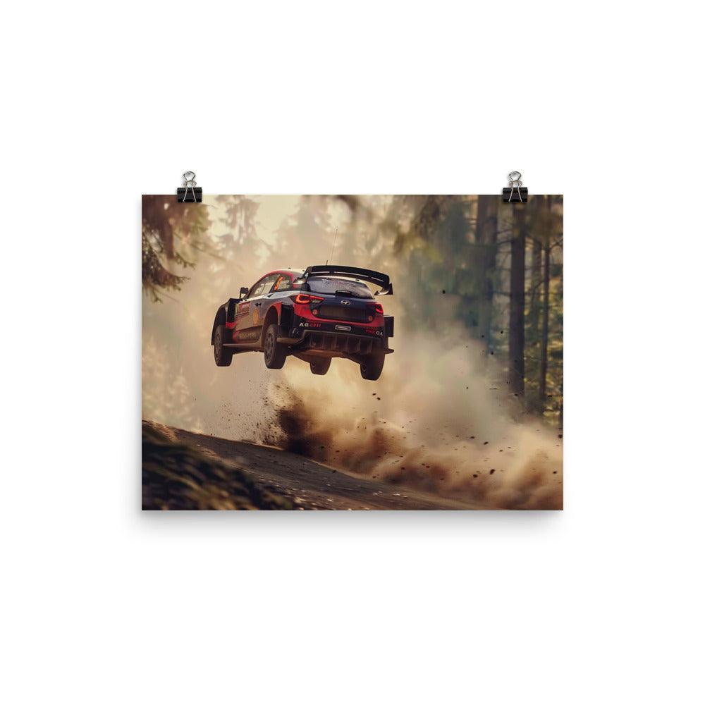 Forest Rally Jump Dynamic Motorsport Action Poster - Oh Posters