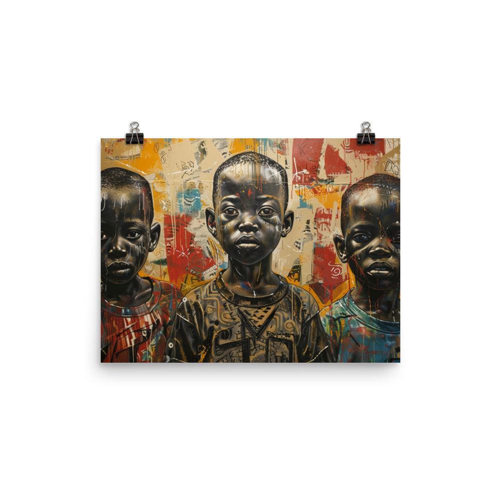 Burundi Children Portrait Urban Art Poster - Oh Posters