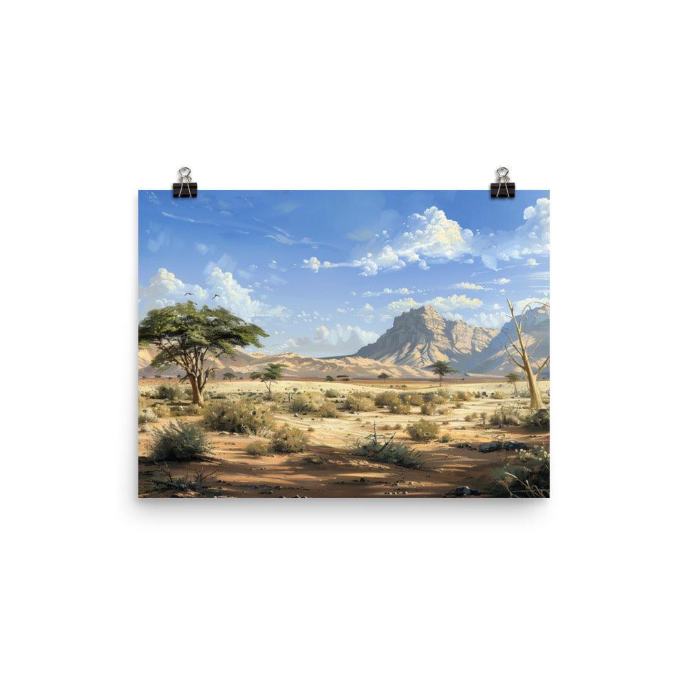 Djibouti Acacia Trees and Sand Dunes Art Poster - Oh Posters