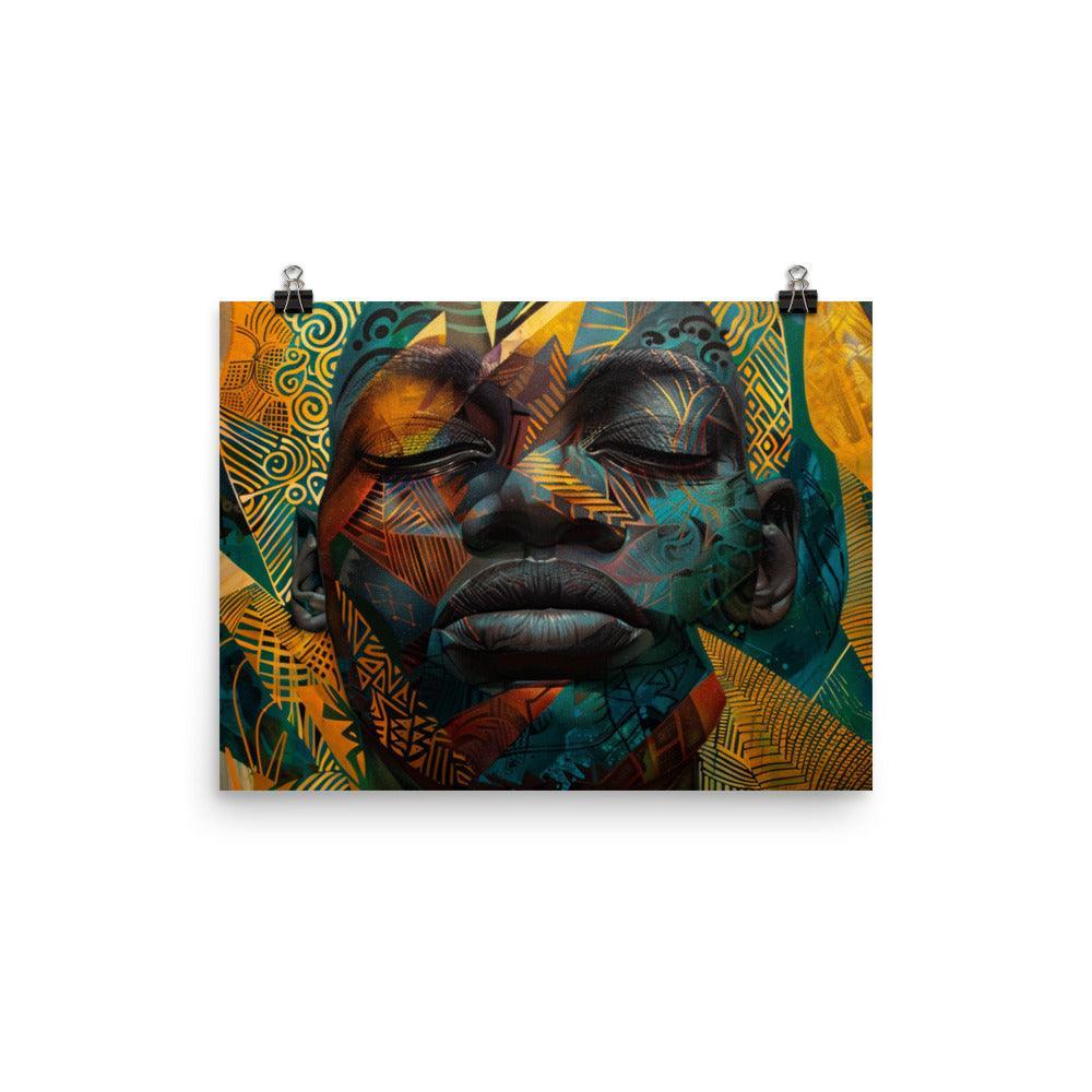 Gabon Vibrant Tribal Abstract Art Poster - Oh Posters