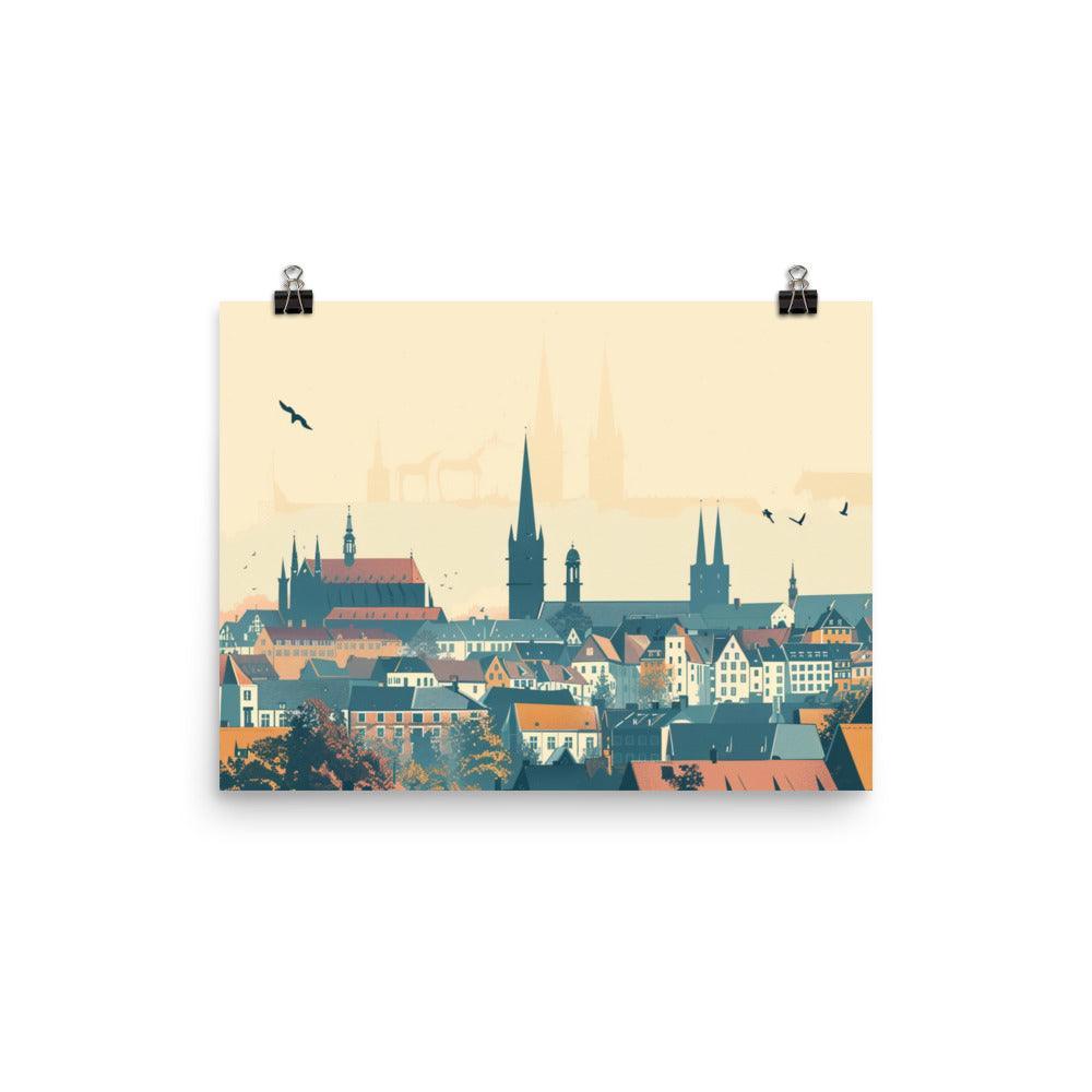 Germany Quaint Village Houses Digital Art Poster - Oh Posters