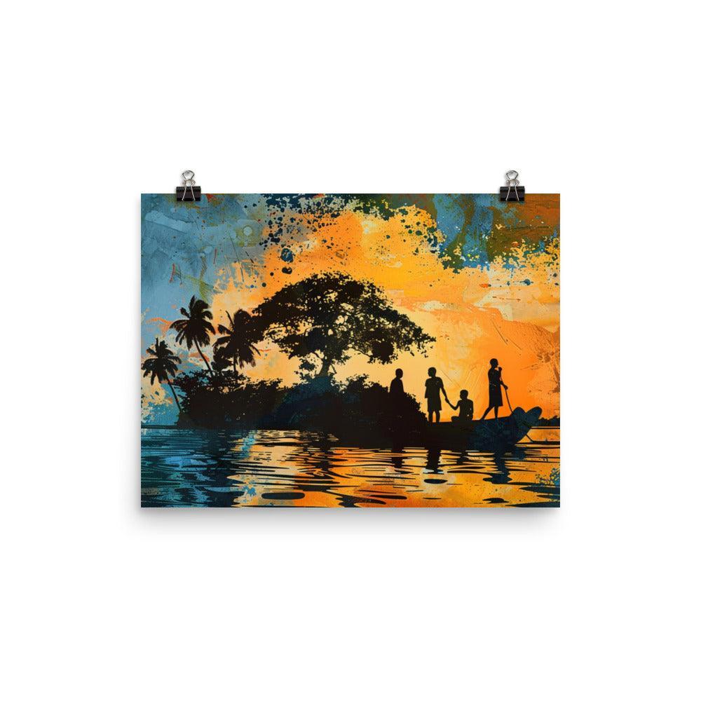 Guinea Island Silhouette Abstract Poster - Oh Posters