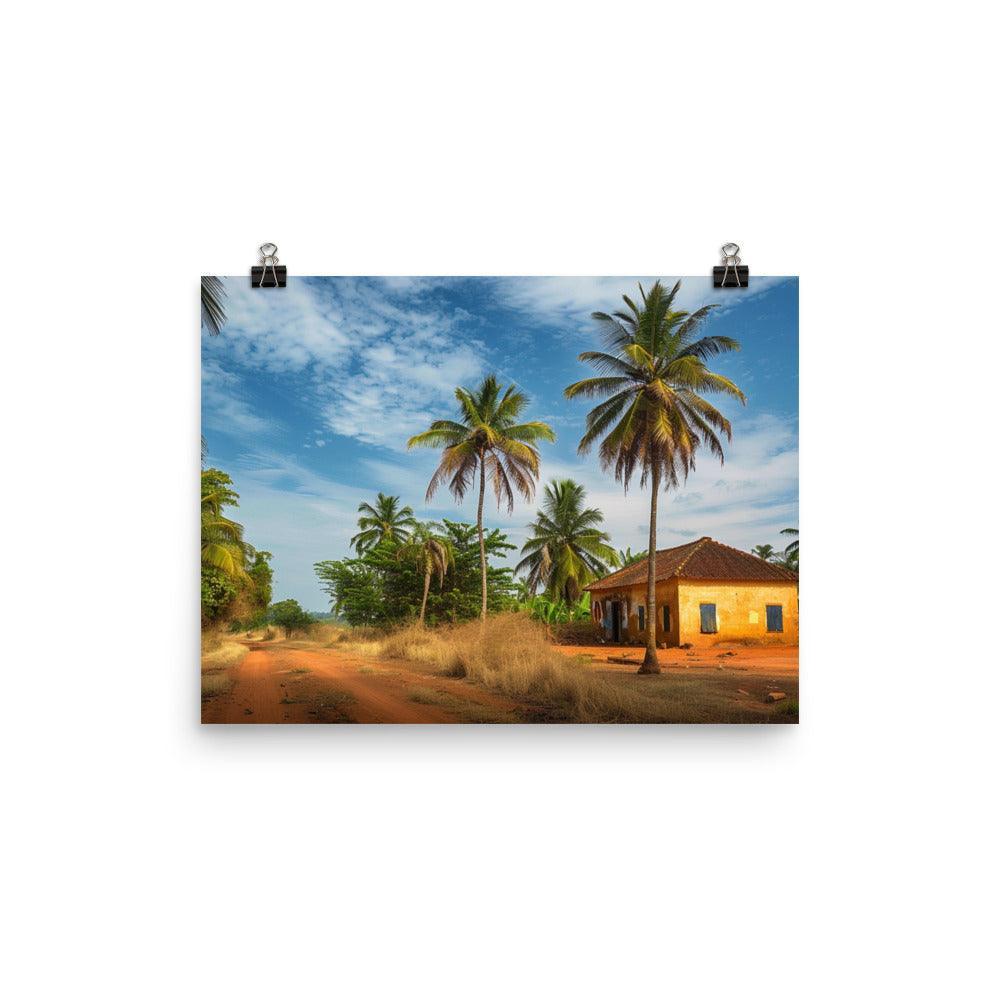 Guinea-Bissau Rustic Countryside Palm Trees Poster - Oh Posters