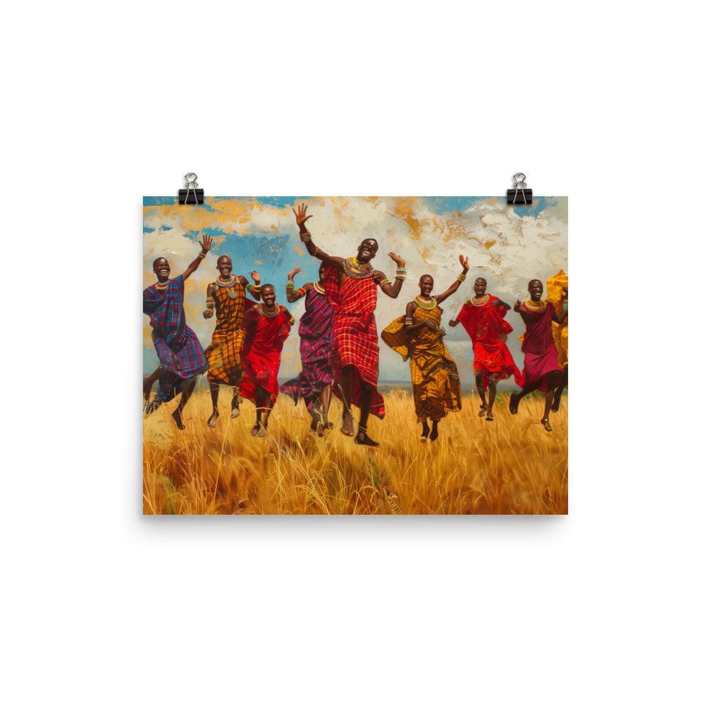 Kenya Maasai Warriors Joyful Dance Poster - Oh Posters