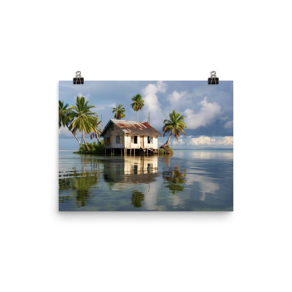 Kiribati Serene Oceanfront Cottage Poster - Oh Posters