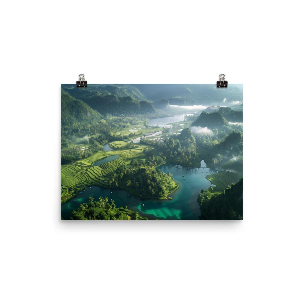 Indonesia Lush Green Valley Scenic Poster - Oh Posters