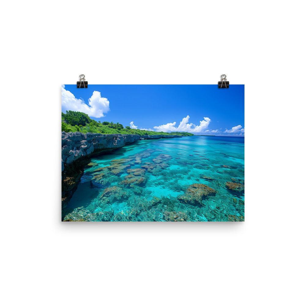 Nauru Coral Reef Crystal Waters Scenic Poster - Oh Posters