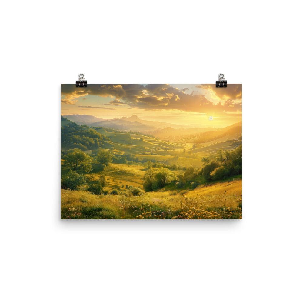 Slovakia Golden Mountain Valley Sunrise Poster - Oh Posters